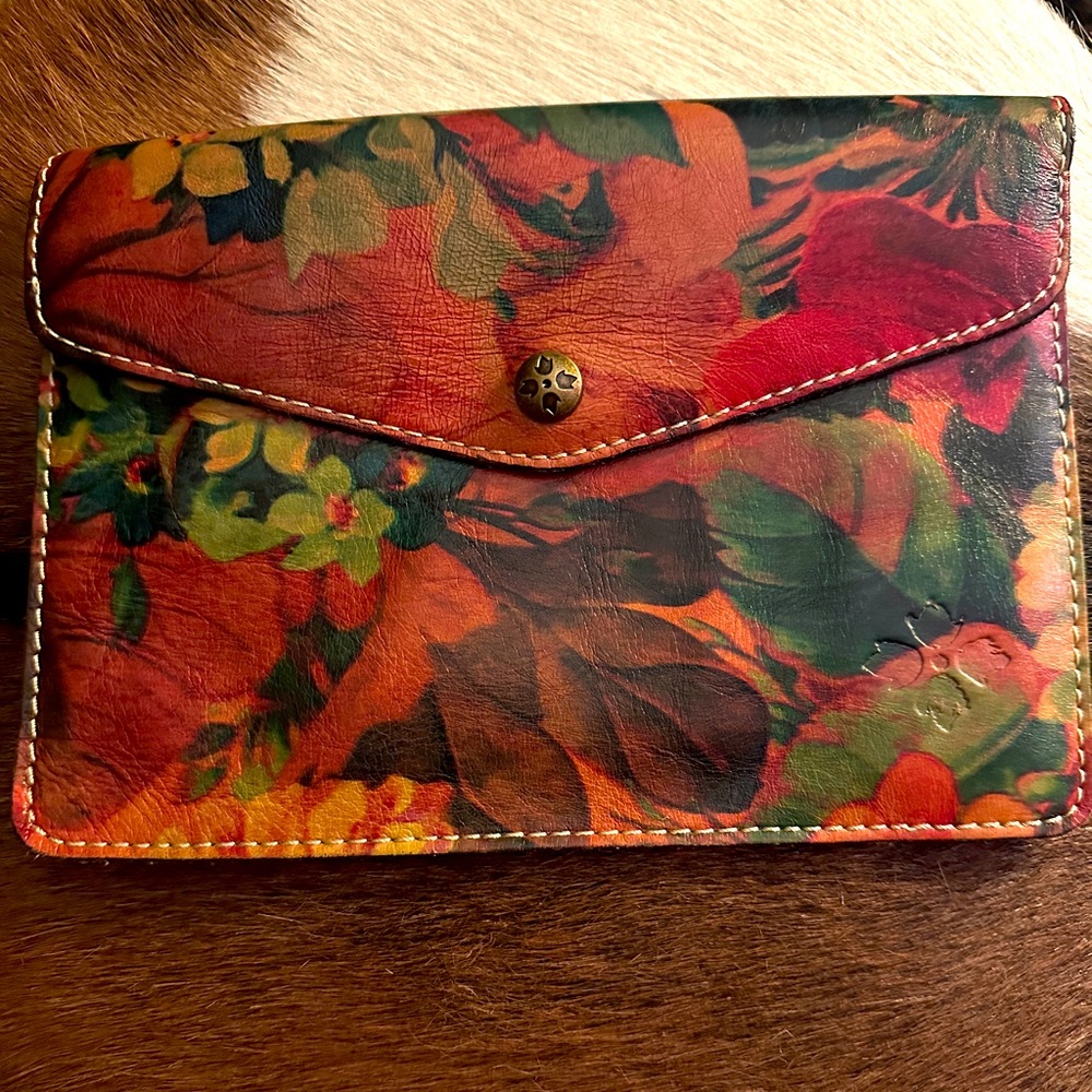 Patricia Nash Heritage Floral Tech Portfolio Mini Italian Leather Clutch Case